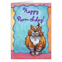 Ginger Cat Birthday Card