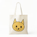 Ginger Cat. Happy Face. Vector illustration Custom bags