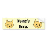 Ginger Cat! Vector Art Animal Face. Add Your Text! bumper stickers