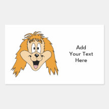 Ginger Dog. Cartoon. Rectangle Sticker