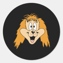 Ginger Dog. Cartoon. Round Sticker