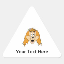 Ginger Dog. Cartoon. Triangle Sticker