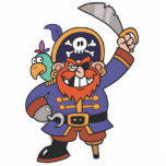 Ginger pirate with Parrot photo sculptures