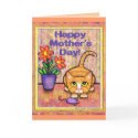 Ginger Tabby Cat Mother's Day Greeting Card