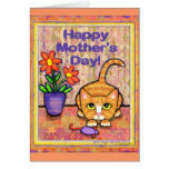 Ginger Tabby Cat Mother's Day Greeting Card