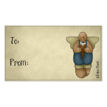 Gingerbread Angel Country Prim Themed Gift Tags Business Card Templates