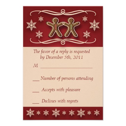 gingerbread christmas rsvp response card 3 5 quot x 5 gingerbread christmas rsvp response card 3 5 quot x 5
