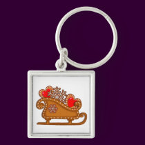 GINGERBREAD COOKIES & SLEIGH by SHARON SHARPE keychains