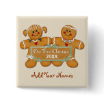 Gingerbread Couple First Christmas buttons