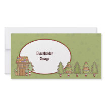 Gingerbread  house and trees custom photo card