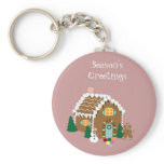 Gingerbread House Holiday Keychain