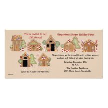 Gingerbread House - Holiday Party Invitation Picture Card