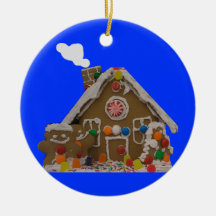 Gingerbread House Photo Christmas Tree Ornament