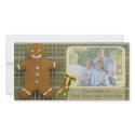 Gingerbread Man And Ribbon Photo Holiday Card photo cards