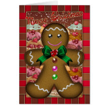 Gingerbread Man Christmas Card - Merry Christmas