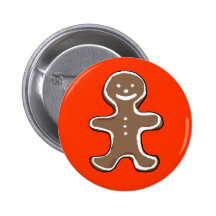 Gingerbread man cookie pinback buttons