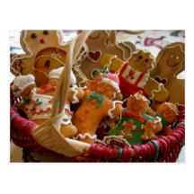 gingerbread man cookies postcard
