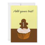 Gingerbread man cupcake invitation