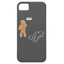 Gingerbread man Ironic Crime scene 'CRUMBS' iphone iPhone 5 Cases