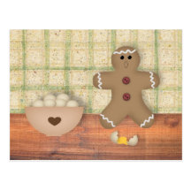 Gingerbread Man "Oops" Recipe Card Postcards