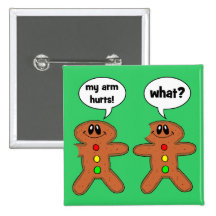 gingerbread man pinback buttons