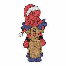 Gingerbread Man Reindeer Embroidered Shirt