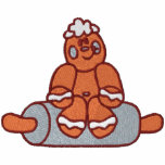 Gingerbread Man Sitting on Rolling Pin embroidered shirts