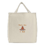 Gingerbread Man Sitting on Rolling Pin, That's ... embroidered bags
