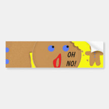 Gingerbread Man with Bite Halloween Crossover Bumper Stickers
