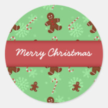 Gingerbread Men & Candy Canes Holiday Stickers
