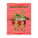Gingerbread Men Christmas Holiday Postcard