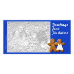 Gingerbread Photo Card  Template (couple blue) photo cards