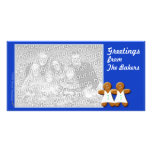 Gingerbread Photo Card Template (female pair blue) photo cards