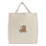 Gingerbread Train embroidered bags