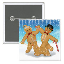 Gingerbread Trio Button