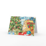 Gingerbread Wishes Pit Bull Terrier Christmas Art cards