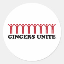 Gingers Unite Round Sticker