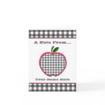 Gingham  Apple Teacher Notecard