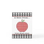Gingham  Apple Teacher Notecard