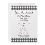 gingham birthday party invitation