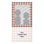 Gingham check pattern. Grey, Brown and White Picture Card