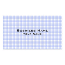 Gingham check pattern. Light Blue & White. Business Card Template