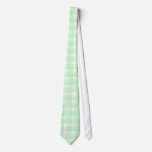 Gingham check pattern. Light Green & White. Custom ties