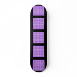 Gingham check pattern. Purple and White. Custom skateboards