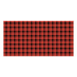 Gingham check pattern. Red and Black Plaid Photo Card Template