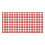 Gingham check pattern. Red and White. Photo Card