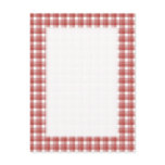 Gingham check pattern. Red and White. Postcard