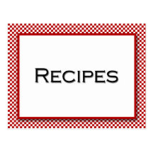 Gingham Check Red White Recipe Card Postcards