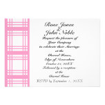 Gingham Ivory (Pink) Wedding Invitation