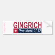 Gingrich President 2012 Bumper Sticker